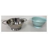 Metal Colanders Strainers 2 Pc Lot