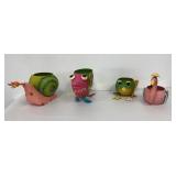 Metal Art Planters, Bird, Frog, Snail, Fish