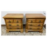 Kincade Oak 3 Drawer Night Stands