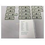 Teo Dollar Federal Reserve 12 District Notes 1976