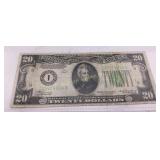 1934 US Twenty Dollar Note