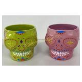 Planters Dia De Los Muertos 2 Pc Lot