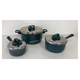 T-Fall Cookware w/ Vented Lids 3 Pc Lot