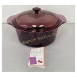 Corning Vision Cranberry Glass 12" Dutch Oven