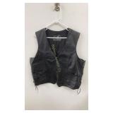 Black Leather Vest Men's XL