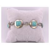 7ï¿½' Bracelet Sterling Silver & Turquoise