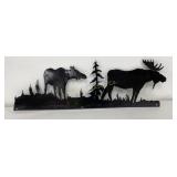Moose Metal Art Wall Decor 23' x 7' Tall