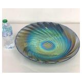 Art Glass Iridescent 15ï¿½' Shell Bowl 3' Tall