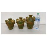 Terracotta Decorative Vases 3 PC Lot 6'-8' Tall