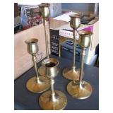 Set of 5 Brass candleholders