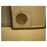 1953D Silver Ben Franklin half dollar