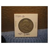 1959D Silver Franklin half dollar