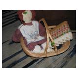 Large basket with misc decor