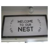 Welcome to the Nest sign