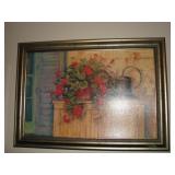 Large framed floral picture