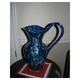 Blue glazed vase