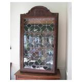 Leaded glass door cabinet topper