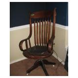 Wooden chair wtih leather seat