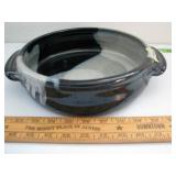 Glazed bowl with handles