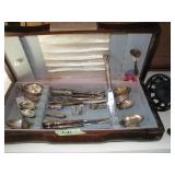 Silverware with wooden case
