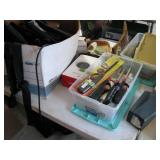 Tabletop of misc garage items