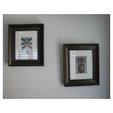 Pair of wood frame pictures