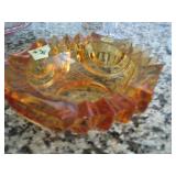 Noritake Amber glass Ashtray