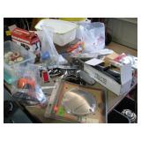 TAbletop of misc garage items