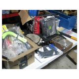 Tabletop of misc garage items