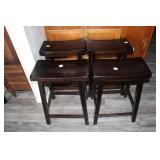 4 wooden stools
