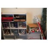 Christmas boxes, bulbs ad paper