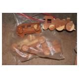 Handmade wooden train set