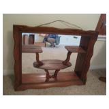 MIrror back shadow box, wooden