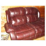 Leather brown 2 seat couch