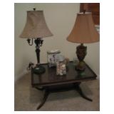 Antique table with home decor