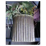 Metal wallmont Planter with faux plants