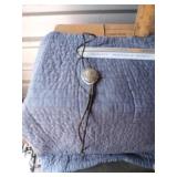 Sterling? (no marking) leather strap Bolo