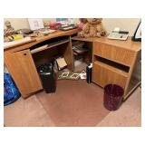 Corner oak desk/sewing cabinet