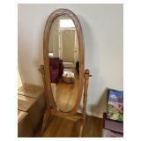 Oak frame floor mirror