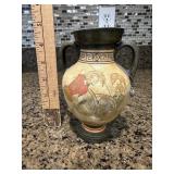 Glazed vase with handles