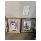 Pair of framed J Bergsona? prints