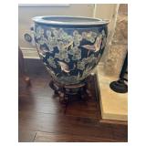 Glazed Asian plantstand w/stand