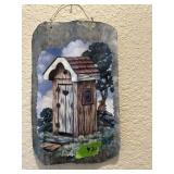 Handpainted Outhouse tin