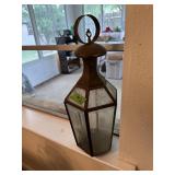 Etched glass and metal lanten