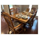 Wooden table with chairs, 2 leaves