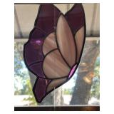 Framed Purple and shite stainglass