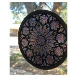 Framed round stainglass