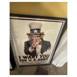 Uncle Sam I Want You framed poster