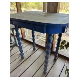 Blue wooden desk