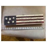 Wood handpainted flag